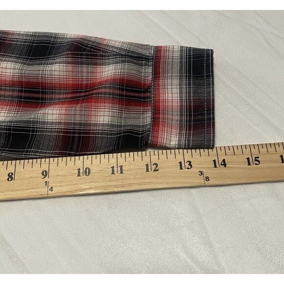 Tony Hawk Red Plaid Long Sleeve Button Down Shirt Boy's Size 7 - Picture 5 of 11